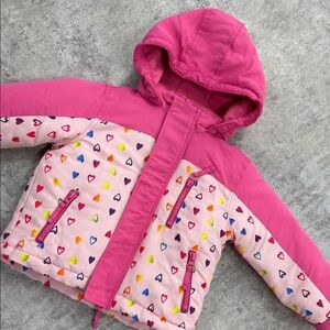 Athletech Pink Heart Puffer Jacket for Kids